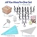 Cake Decorating Supplies Kit 56-in-1 Cake Supplies Nozzles Set with 33pcs Professional Stainless Steel Icing Tips, 1 Reusable Couplers, 1 Flower Nail, 20 Disposable Pastry Bag & 1 Reusable Pastry Bag.
