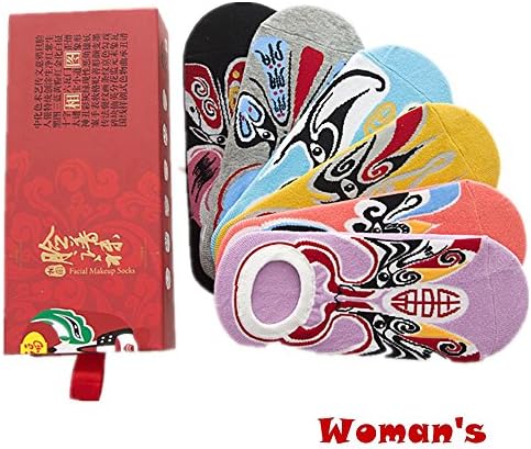 Men's/Women's Socks Packs Traditional Classic Opera Face Character Masks Novelty Stylish Ankle Socks (6 Pairs)