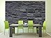 GREAT ART Photo Wallpaper – Black Stonewall – Picture Decoration Industrial Design Style Realistic Dark Stone Wall Cladding Modern Masonry Image Decor Wall Mural (82.7x55.1in - 210x140cm)