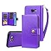 TabPow Galaxy J7 V Case, Galaxy J7 Prime Case, Galaxy J7 Perx Case, 10 Card Slot - ID Slot, Button Wallet Folio PU Leather Cover with Detachable Magnetic Case for Samsung Galaxy J7 V (2017) - Purple