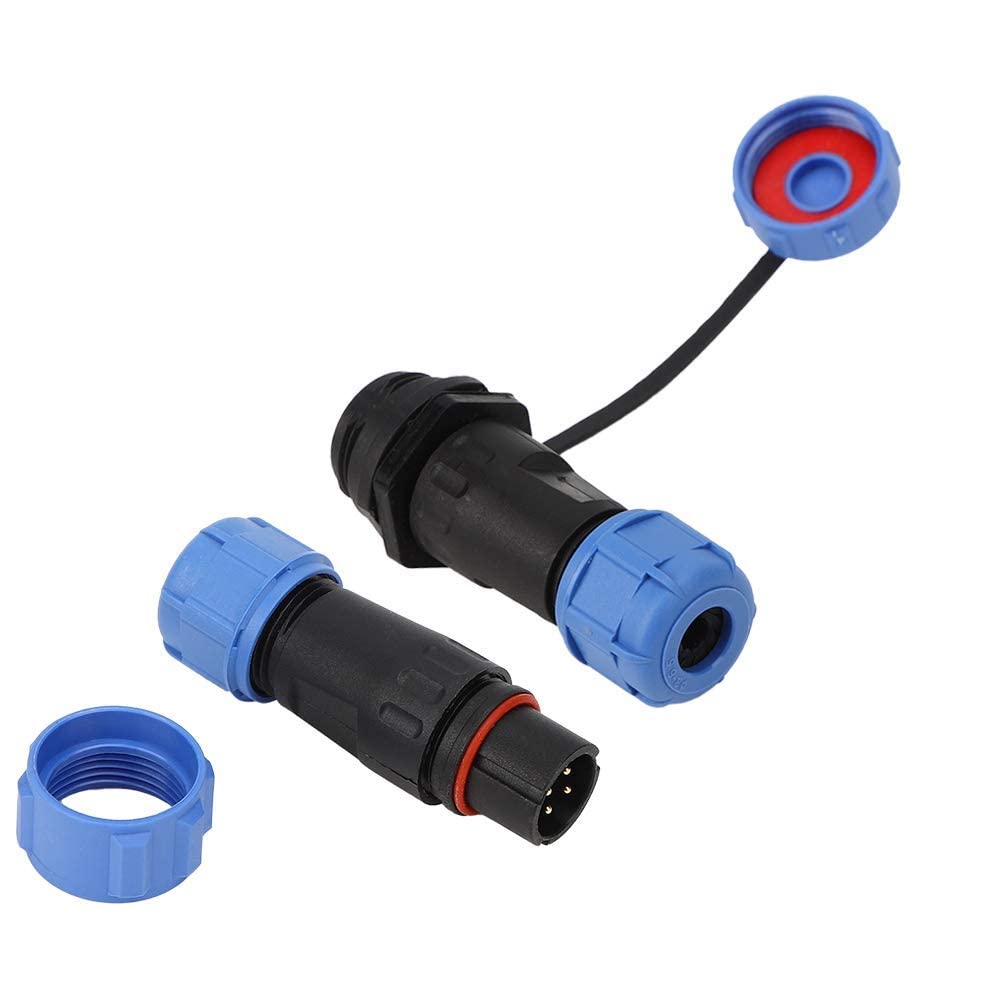 Fafeicy 4 Pin Aviation Plug Socket Connector, Waterproof, Good Insulation, Safe and Durable, CE, LVD, UL, 5A, 200V, 4 Wire, 4 Pole, SP13