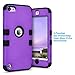 ULAK Case for iPod Touch 6 & 5th Generation, Anti Slip Anti-Scratch Silicone Case Shockproof Protective Cover with Hybrid High Soft Silicone + Hard PC Case (Purple)