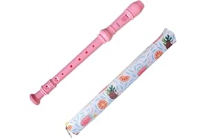 Farcaya Soprano Recorder Instrument for Beginners German Style C Key 8 Hole Descant Music with Clean Rod Storage Case (Pink)