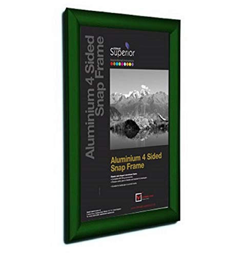 Stewart Superior A2 Aluminium 4 Sided 25mm Front Loading Picture/Poster Snap Frame - Green