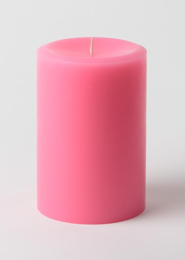 4" x 6" Hand Made Pillar Candles (Set of 3) (Pink) Home