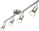 Defurhome Rotatable LED Ceiling Light 4x4W GU10 Warm White Matte Nickel