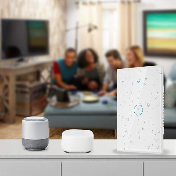 Smart Home Gerte WiFi Schalter wasserdichtes LED Hintergrundbeleuchtungsdesign Remote OnOff fr Alexa fr IOS fr Googlewhite U S regulations