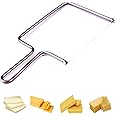 Cheese Slicer, Cheese Lyre Stainless Steel Cheese Wire Cutter - Cheese Knives Egg, Fruit, Dessert Slicer With Wire - Handheld Butter Cutter Tools for Soft Hard Block, With 2 Extra Wire
