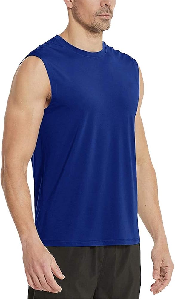 MeetHoo Tank Tops for Men, Workout Sleeveless T Shirts Gym Tank Tee Muscle Bodybuilding Fitness Undershirt: Clothing
