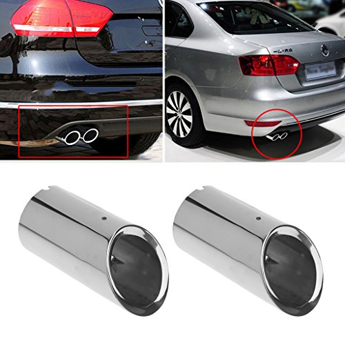 Itlovely 2xStainless Steel Exhaust Muffler Pipe for VW Volkswagen Jetta MK6 Golf 6 Golf 7