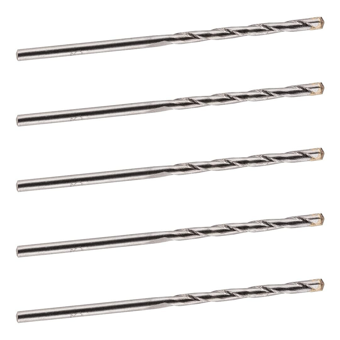 4mm x 75mm TCT Tipped Masonry Drill Bits (Pack Of 5) For Concrete Brick Porcelain Ceramic Tile Plastic Wood