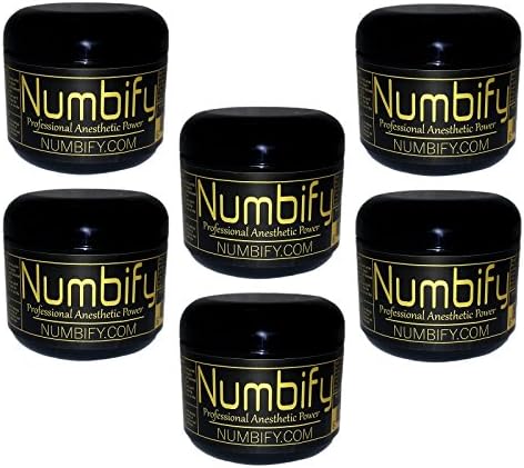 Numb-ify Anesthetic Lidocaine Numbing Cream/Fast Pain Relief (4 Ounce) Pack of 6