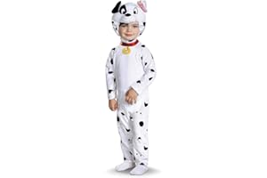 DISGUISE Dalmatian Costume for Toddlers, Officially Licensed 101 Dalmatians Costume Jumpsuit and Headpiece