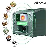 Anmago Animal Repellent Ultrasonic, Outdoor Electronic Pest Animal Control, with Motion Sensor For Repelling Raccoon Dogs Cats Chipmunk Squirrels Deer Rabbits Birds, Nontoxic, EcoFriendly, UPGRADED