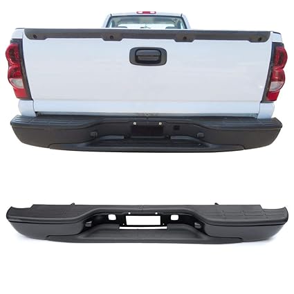 Rear Step Bumper Fits 99 06 Chevy Silverado Gmc Sierra Ss Stainless Steel Black Bumper Pads Retainer By Ikon Motorsports