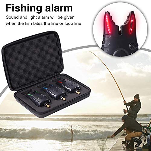 Vakind 3PCS Wireless Fishing Bissanzeiger Angelalarm Empfänger Set Bissanzeiger LED Alarmanzeige Digital Fishing Alarm – Bild 5