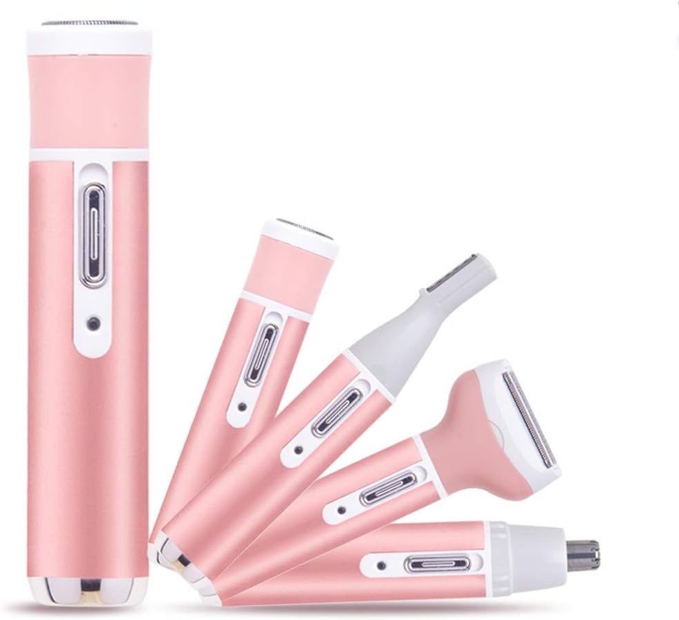 Facial Hair Removal for Women,4 in 1 Painless Facial Hair Remover, Nose Hair Trimmer, Eyebrow Trimmer, Body Shaver，USB Rechargeable & Waterproof