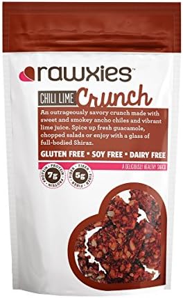 Rawxies Chili Lime Crunch, Snack Mix or Salad Topper with Healthy Organic Spices, Gluten Free, 4 bags, 3.5 oz each
