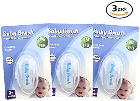Baby Brush – Infant Finger Toothbrush (Pack of 3), Clear