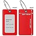 Luggage Tags Business Card Holder by TUFFTAAG - Durable Travel ID Bag Tag, Secure & Flexible, Perfect for Suitcases, Backpacks, and Carry-Ons, Easy Identification (2 Pack, Red 2pk)