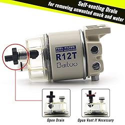 BARTOO R12T Fuel Water Separator Marine,10 Micron