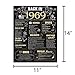 53th Birthday Decorations for Men Women 53th Birthday Gift for Him Back in 1969 Poster Decor Black and Gold 11 x 14 inch 53 Years Ago Decor(Back in 1969)