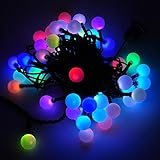 LED Color-Changing Linkable 16 Feet Christmas Light String with 50 RGB Globes, X070RGB