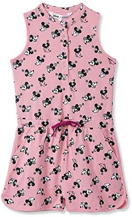Disney X Zilingo Girls Mickey and Friends Overload Mickey Romper (Pink)