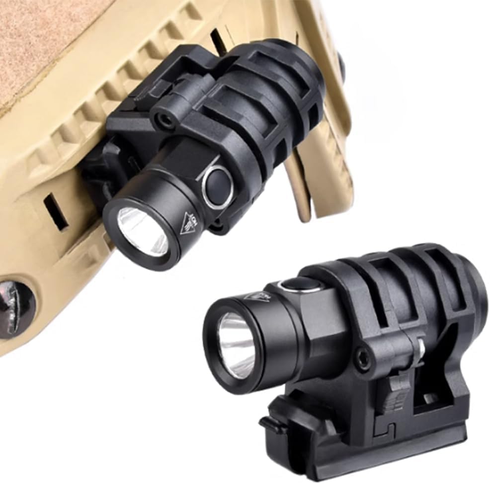 QIRUIMY Tactical Helmet Light,Mini 400 Lumens Aluminum Flashlight Multi-Function Strobe Light with Fast Helmet Clip Rail.