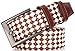Marino Web Belt for Men, Braided Elastic and Genuine Leather Woven Dress Belt with Metal Buckle