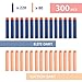 Afala 300 Pcs Refill Bullet Darts for Nerf N-Strike Elite Series Toy Gun (220 Elite Darts+80 Suction Darts)