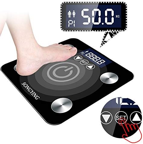 Smart Digital Body Fat Weight Scale, USB Charging Bathroom Scale Large LED Display, Heavy Weight/BMI/ Body Fat/Muscle Mass/Water /Bone Mass/Fitness Body Composition Analyzer Scale, Auto Turn Off/On