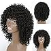MISSQUEEN Synthetic Afro Curly Hair Wigs for Black Woman Short Kinky Hair Black Heat Resistance Fiber 14