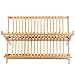 Dish Rack 18 Slots Bamboo Collapsible Compact(Hankey DR01)