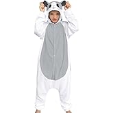 dressfan Animal Hamster Costume Onesie Pajamas Halloween Cosplay Costume for Women Girls