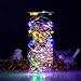 Pobon Solar String Lights Outdoor, 4 Colors Starry Lights 100 Led 33' Waterproof Copper Wire Fairy Ambiance Lighting with 2 Modes for Garden, Patio, Wedding, Christmas Party and Holiday Decoration