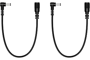 Fancasee 2 Pack 5.5mm x 2.1mm DC Power Extension Cable 90 Degree Right Angle Male to Female Plug Jack Extension Cord for IP Camera CCTV Security Camera Surveillance LED