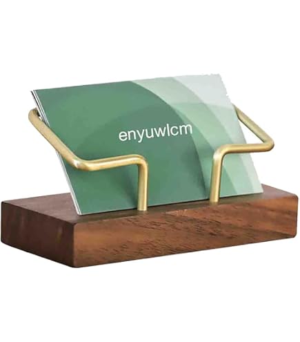 Porte-cartes De Visite En Bois Hêtre - Design En T, Capacité ~30 Cartes, Pour Bureau Et Expositions - 2