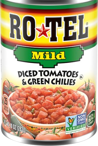 RO-TEL TOMATOES DICED WITH GREEN MILD CHILES, 10 OZ