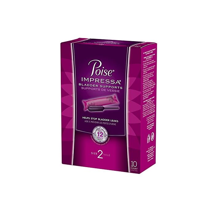 Poise Impressa Bladder Supports, Size 2, 10 Tampons (Pack of 2)