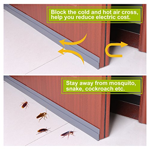 Draft-Blocking Under Door Silicone Weather Stripping Gap Sealer with Self-Adhesive Backing, 2