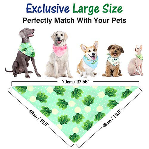 Pawaboo Dog Bandana 5 Pack, Reversible Washable Cooling Summer Style Soft Pet Scarfs Kerchief, Breathable Adjustable… - Afbeelding 4