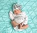 2Pcs Sequins Newborn Baby Girls Bodysuit Romper Jumpsuit +Hat Outfit Clothes (0-3 Months, Silver)