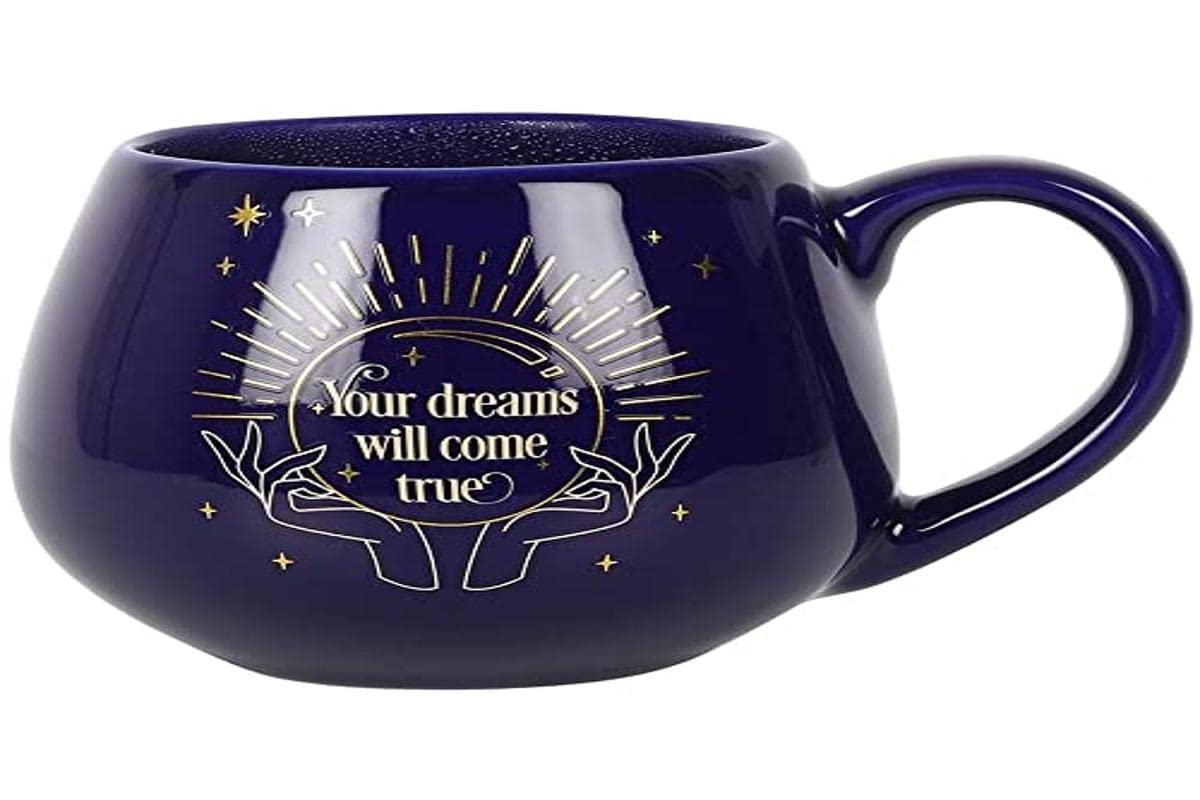 Enchanting Blue Fortune Teller Colour Changing Mug - 9.5cm x 8cm (1 Pc.) - Captivating Design, Holds Approximately 500ml - Perfect Gift
