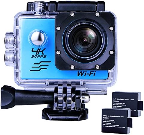 Sports Action Camera Ultra HD Waterproof DV Camcorder 4K WIFI Cam 1080P 170 Degree Wide Angle Blue