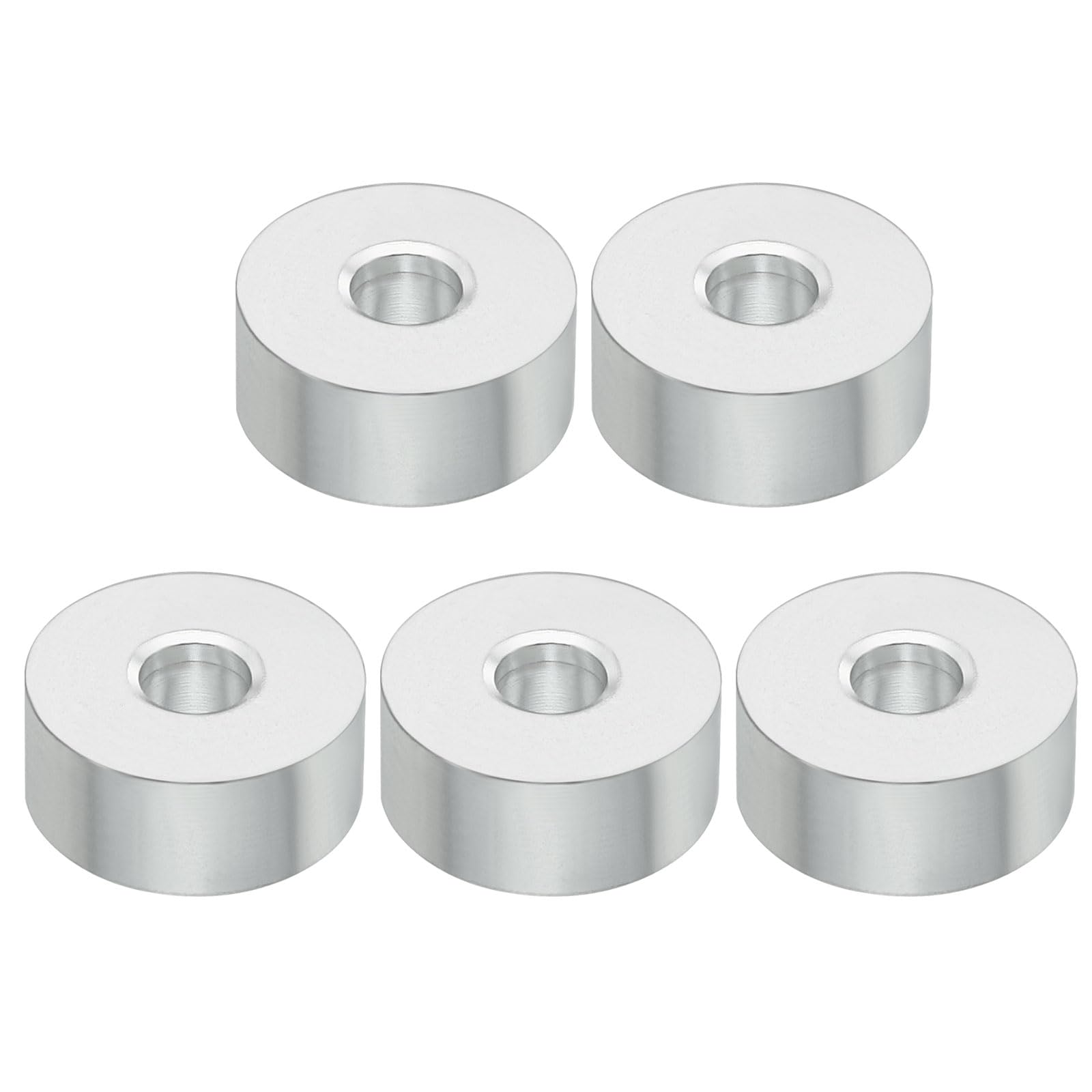 PATIKIL M6 Aluminum Spacers, 5Pcs Metal Spacer Aluminum 6.5mm ID x 20mm OD x 9mm L Aluminum Spacer Screw Standoff Round for 1/4" or M6 Screw Bolts