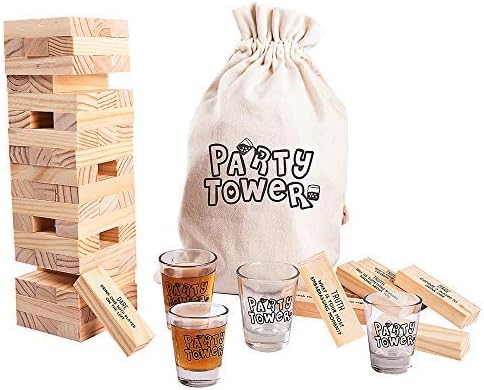 MyMealivos Party Drunken Tower The Grab A Piece Drinking Game with Carrying case