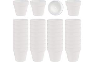 FCACTI 36 PCS Small Mini White Clay Pots with Drainage Holes, 2.5inch Terra Cotta Pot Clay Ceramic Pottery Planter, Succulent Nursery Pot/Cactus Plant Pot, for Indoor/Outdoor Plants, Crafts, Wedding Favor