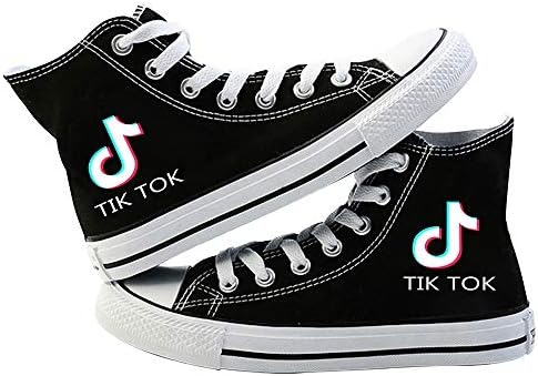 TIK Tok Unisex Canvas Shoes Hi-Top Lightweight Espadrilles Lace-up Fashion Sneaker