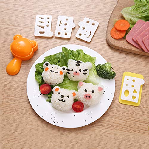 Rice Ball Mold Cute Cat Sushi Mold Animal Onigiri Mold DIY Kitchen Tools Rice Ball Press Mold with Nori Cutter for Home Party Cartoon Cute Bento Lunch Make - Thumbnail 4